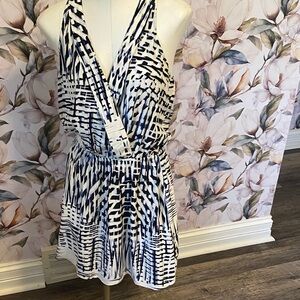 Parker Black and White Patterned Blouse
